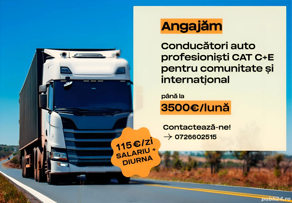 Cautam conducatori auto cat. C+E