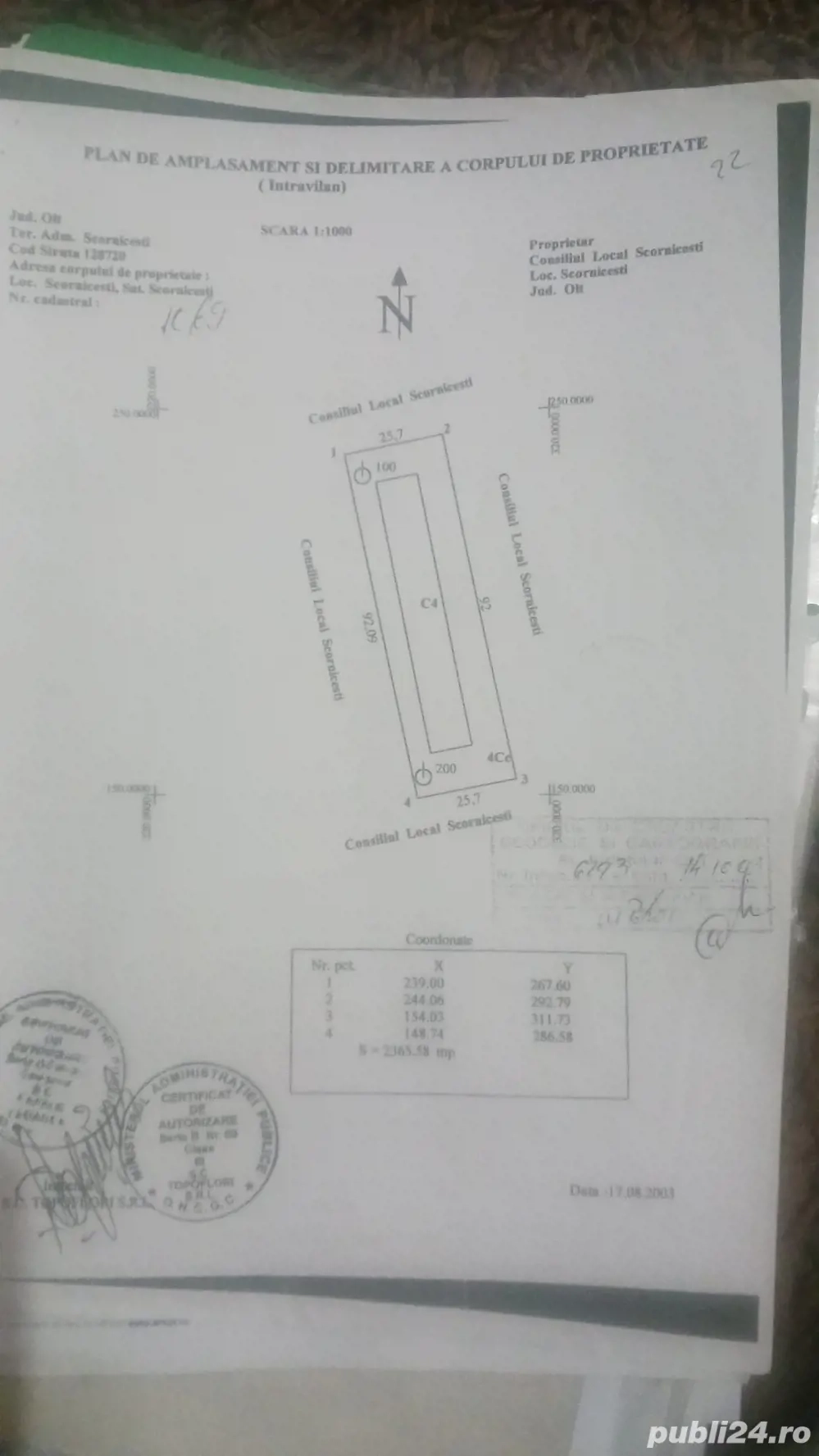 Vând teren intravilan în Scornicești