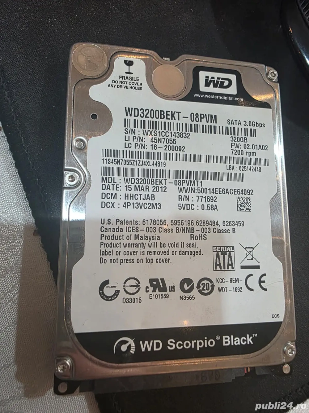 Hdd sata 2,5inch 320gb 