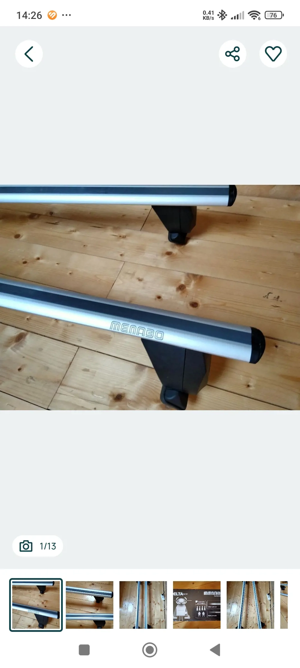 Bare transversale Menabo Delta Silver