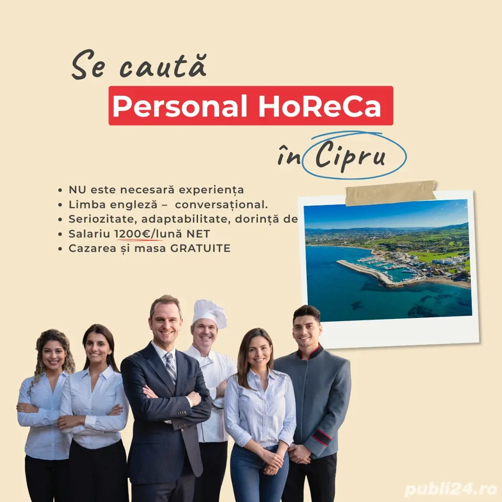 Ospătari | Ajutor bucătar | Cameriste ÎN CIPRU   SEZON 2026