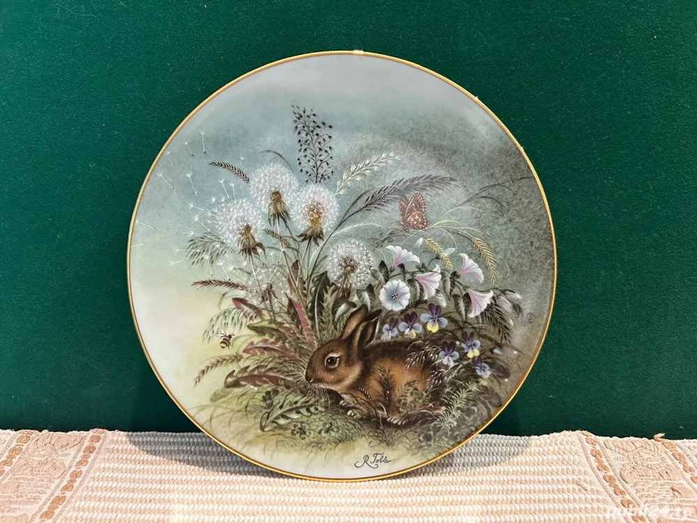 Farfurie de Colecție Lilien Porzellan    Feldhase in der Sommerwiese    Bradex