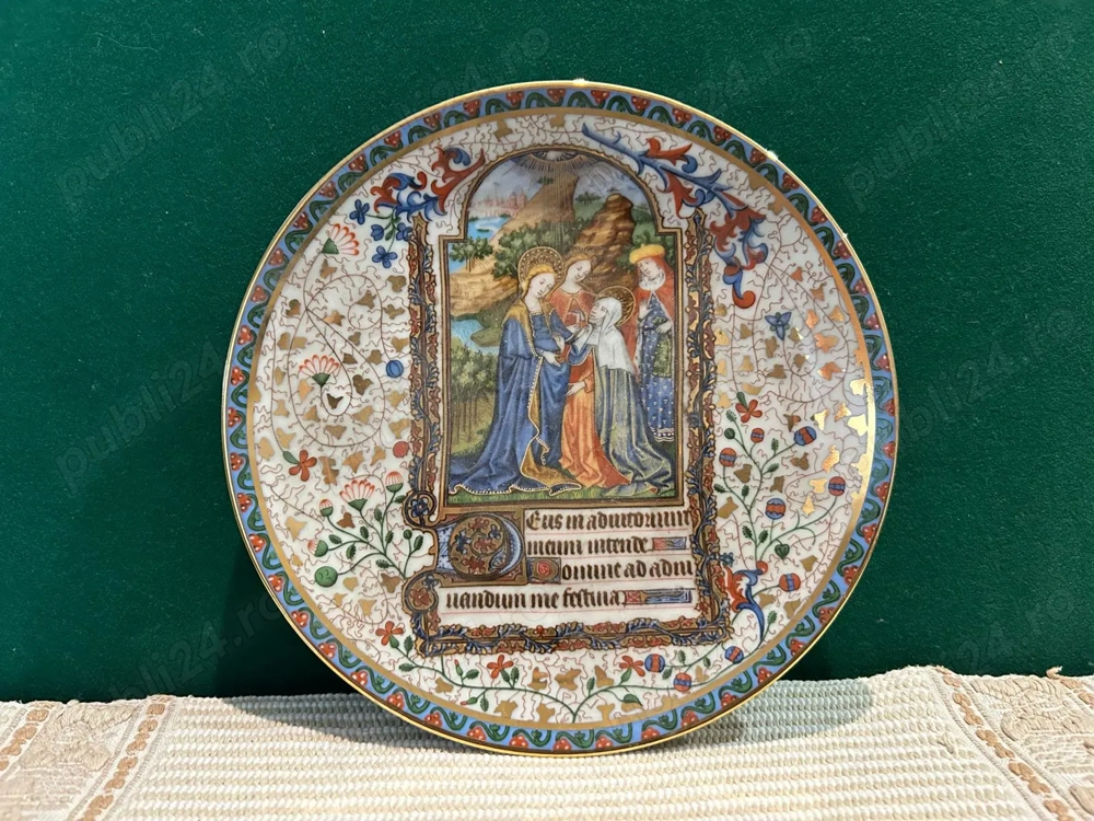 Farfurie de Colecție Maria visita Elisabetta   Fontana dei Medici   Bradex