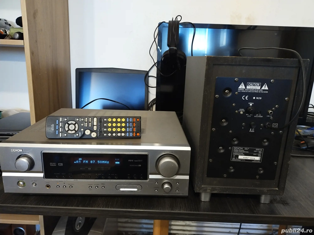 Vand Receiver A V surround DENON AVR-1306 + Subwoofer Activ Denon DSW-56,Telecomanda  
