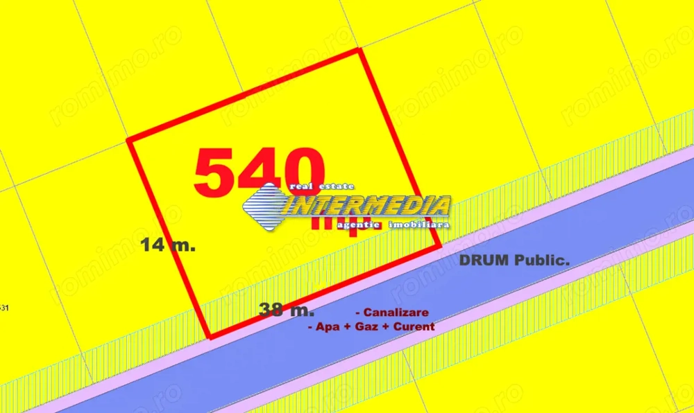 TEREN Intravilan de 540 mp sau 650 mp. Dealul Furcilor Utilitati Str Publica 