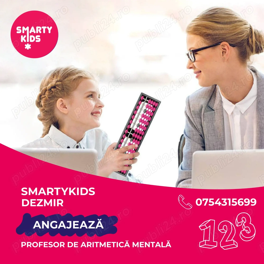 Angajam profesoara Aritmetica Mentala - SmartyKids Dezmir