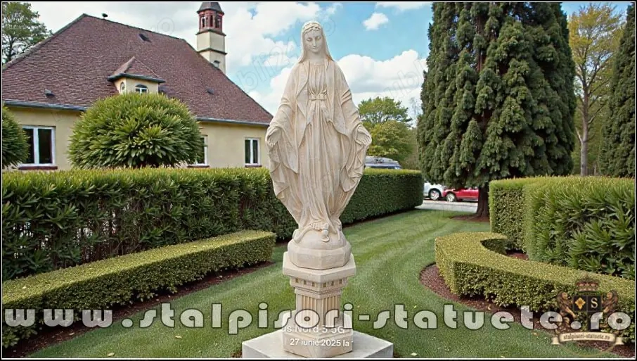 Statuetă fecioara Maria, galben antichizat, model S97.