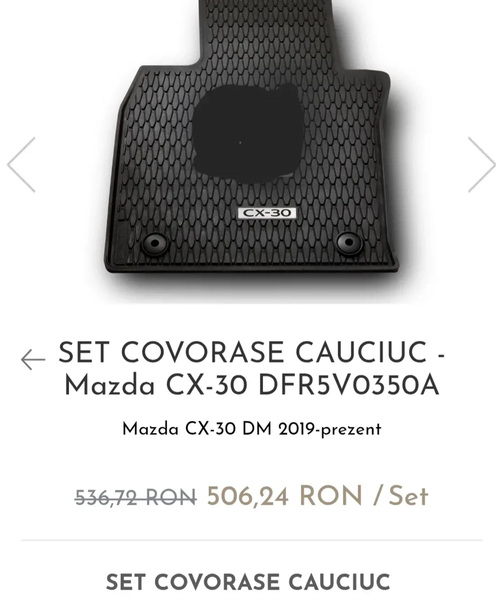 covorase cauciuc originale mazda cx 30 