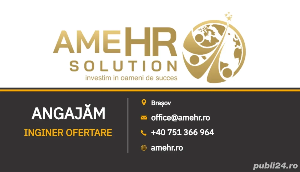Angajăm Inginer Ofertare   Brașov