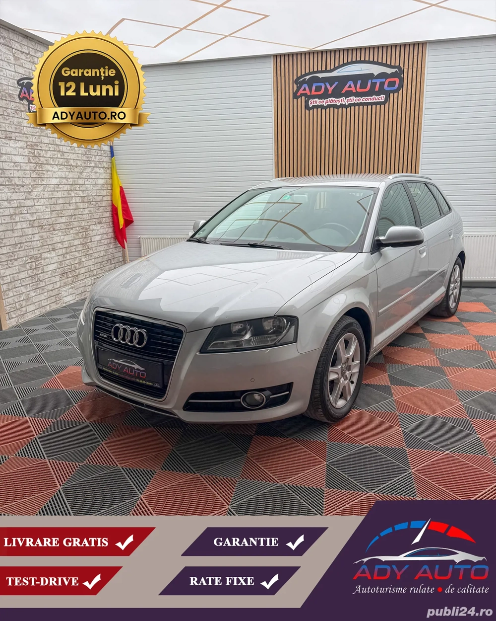 Audi A3 QUATTRO (4X4).Livrare gratis. Garantie 12 luni . Buy back . Test drive. Rate fixe