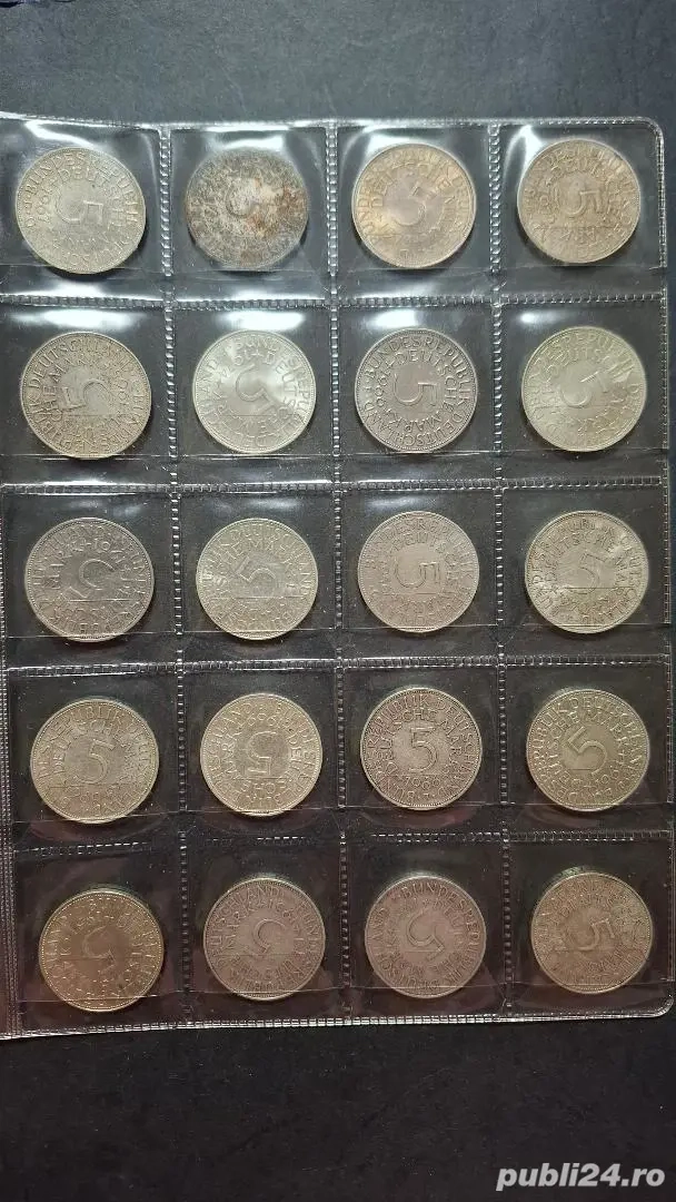 monede din argint 5 DM Germania la 8 lei gram