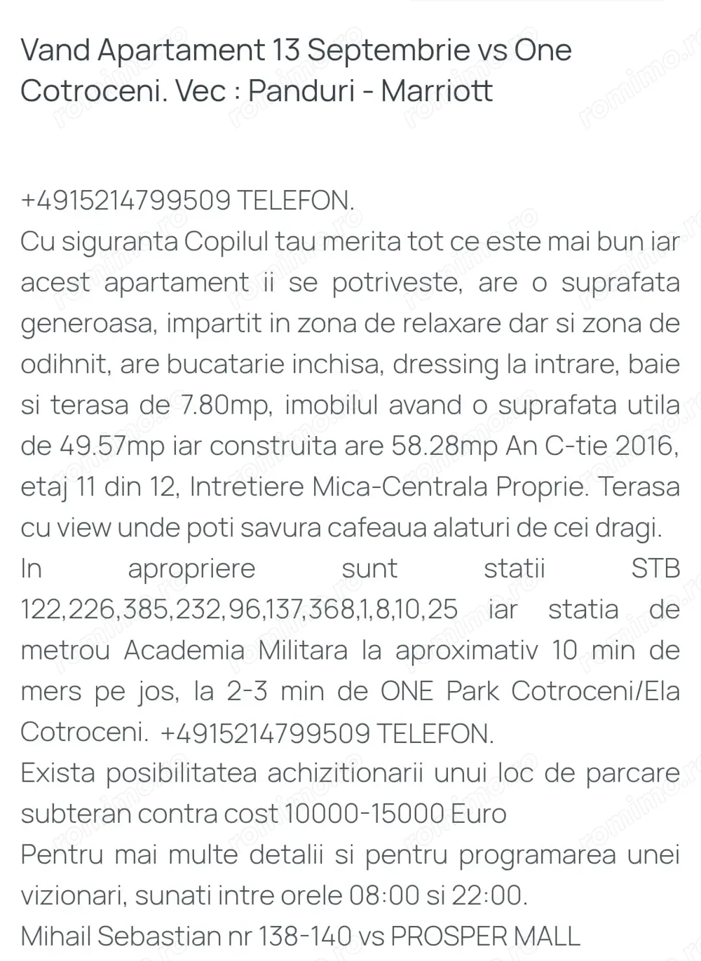 Vanzare Apartament 13 Septembrie - 10 min Metrou Academia Militara - PROPRIETAR!