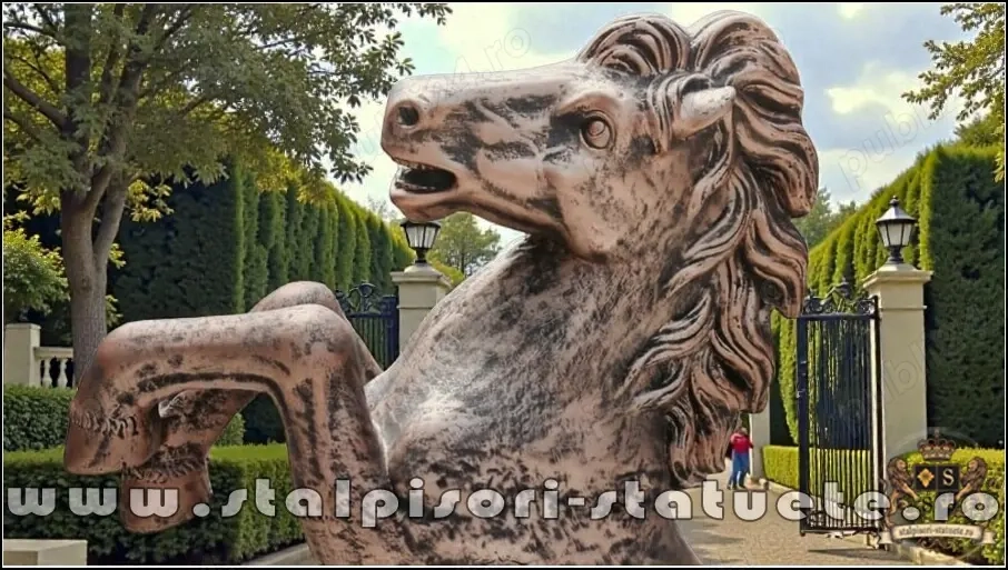 Statuetă căluț mare, arămiu patinat, model S37.