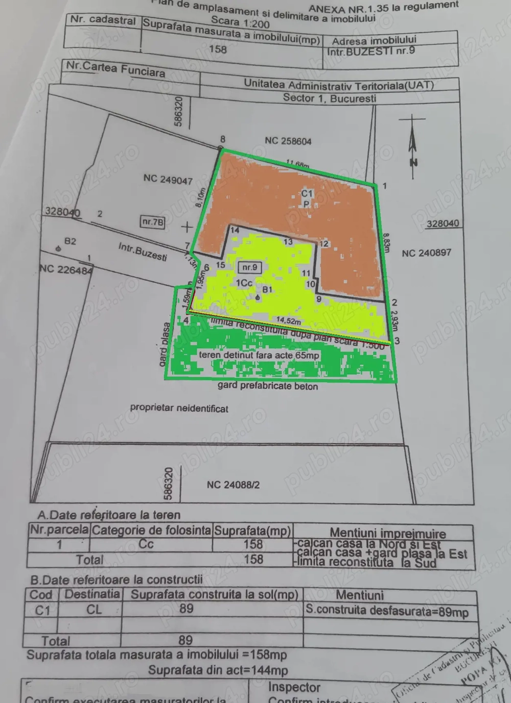 Teren 223 mp Piata Victoriei - Buzesti