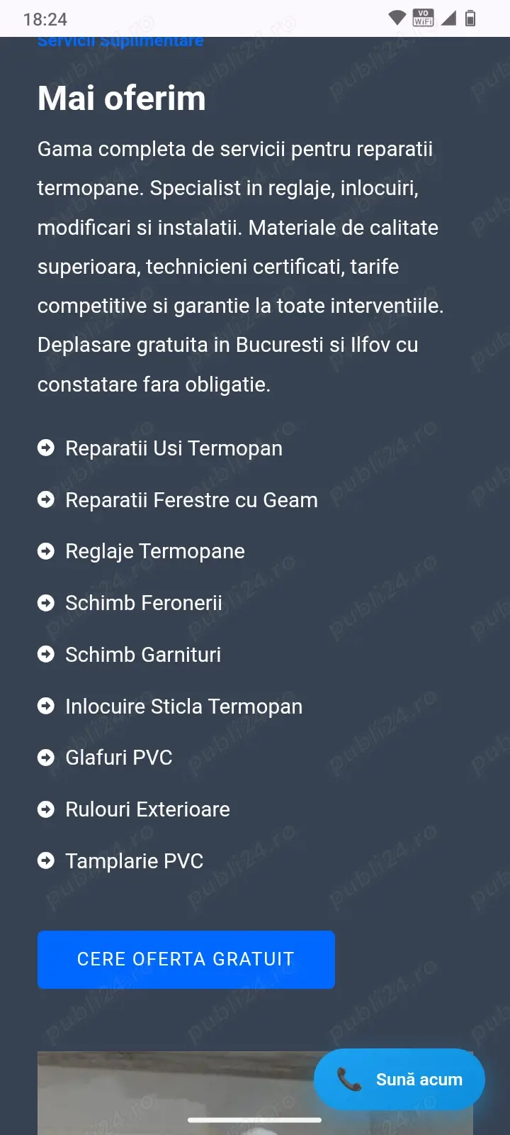 Reparatii termopane.