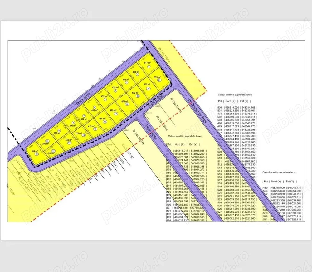 De vanzare parcele de teren in localitatea Sanpetru , str. Drumul cu Plopi nr.45