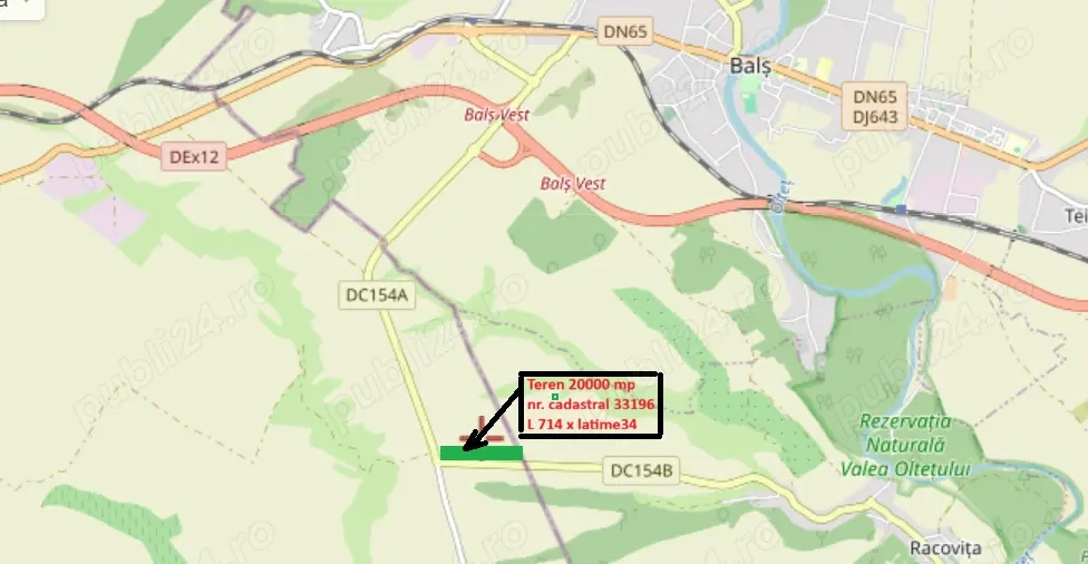 Teren agricol Robanesti Jud.Dolj cu legătura DEx12 la 3km