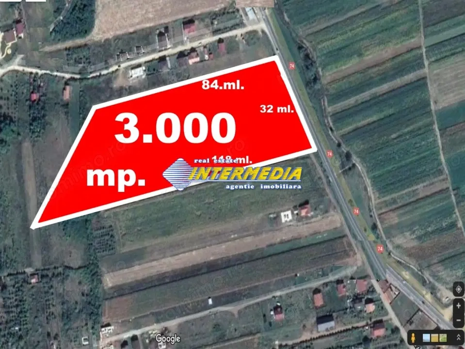 Vanzare Teren Intravilan 3000 mp d=32 ml. CENTRU Mall Zona Blocuri Noi Utilitati