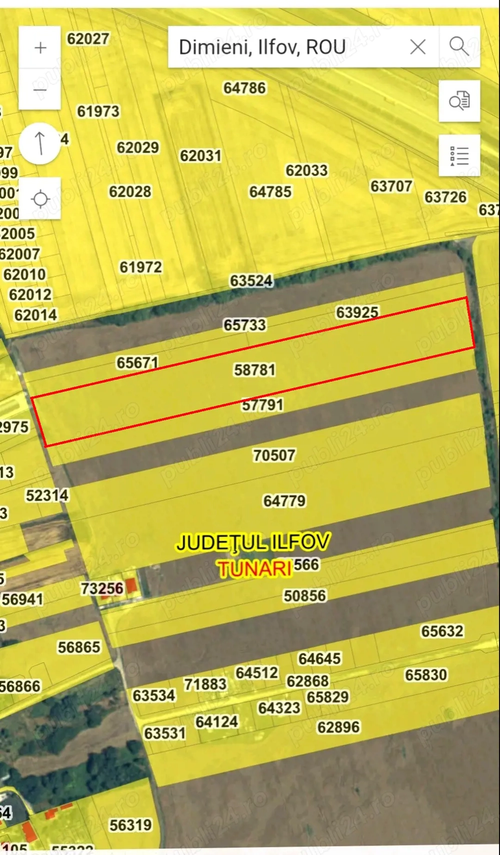 Teren intravilan Tunari Dimieni, 20.867 mp, ideal investiție