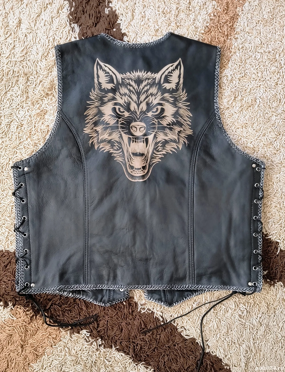 Vesta de piele moto XXL