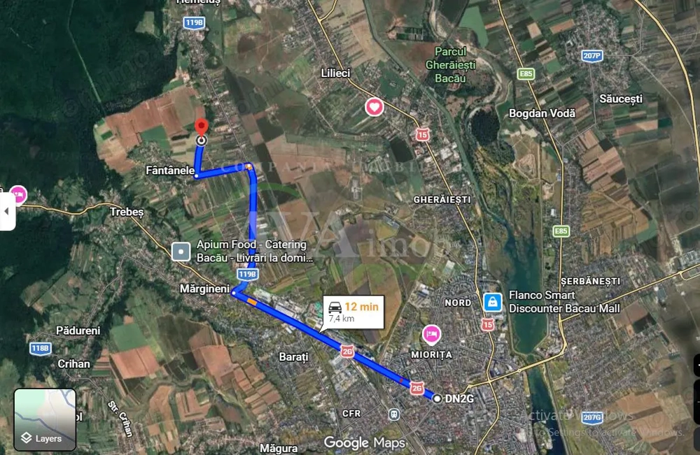 Teren intravilan 1181 mp cu deschidere de 20ml zona Fantanele-Bacau