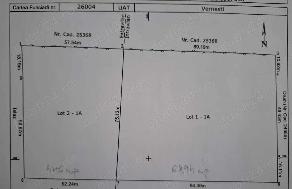 11000 teren intravilan +extra, Vernesti 