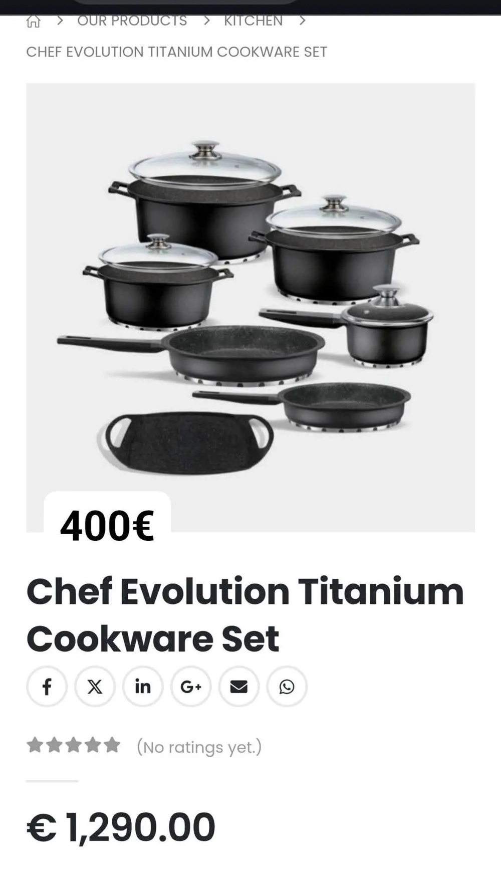 Set oale titanium Chef Evolution