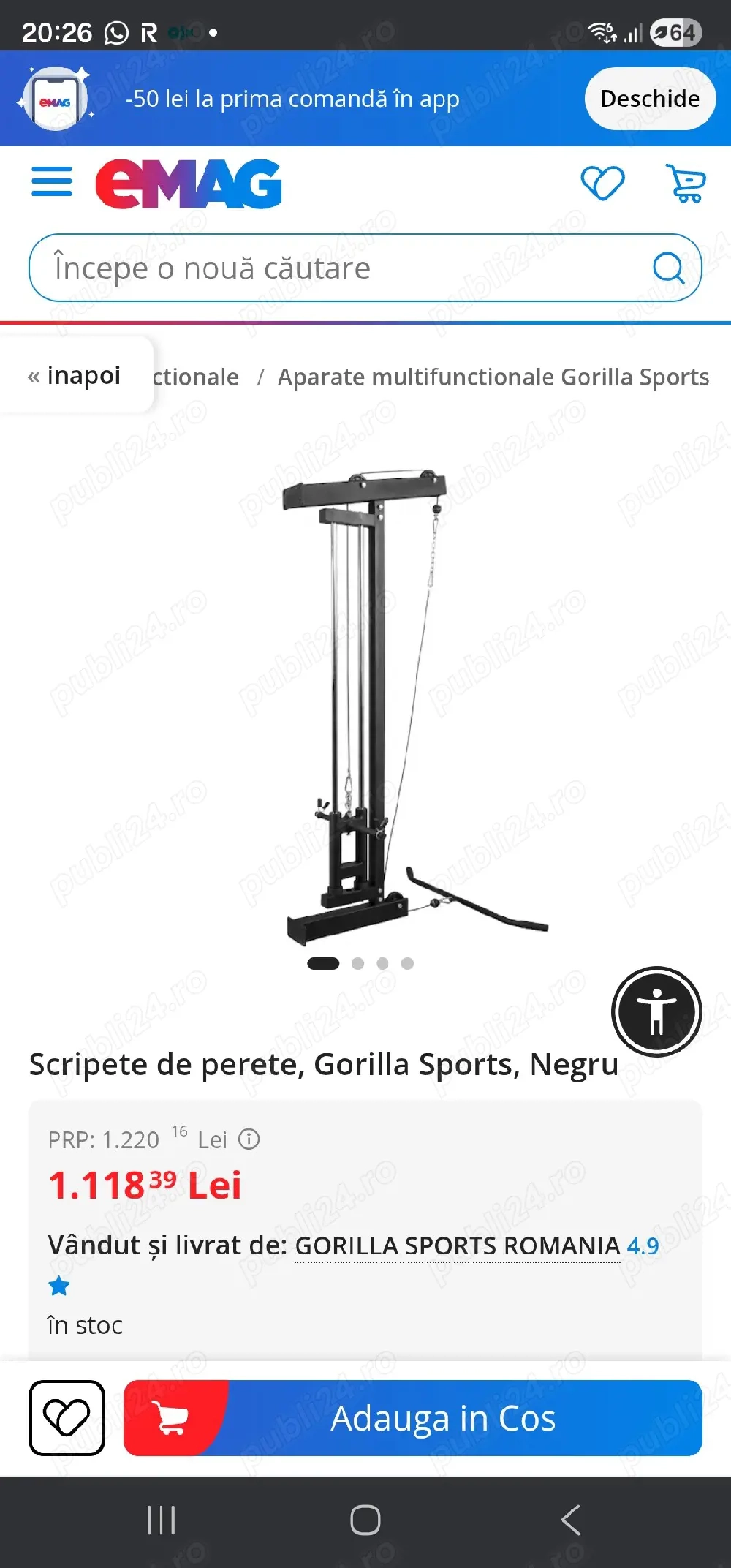 Aparat tracțiuni  fitness GORILA