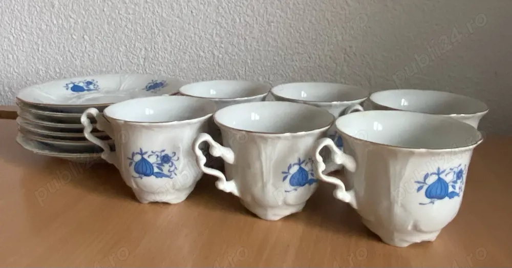 Set elegant de cești cu farfurioare   Fine Porcelain Debelly