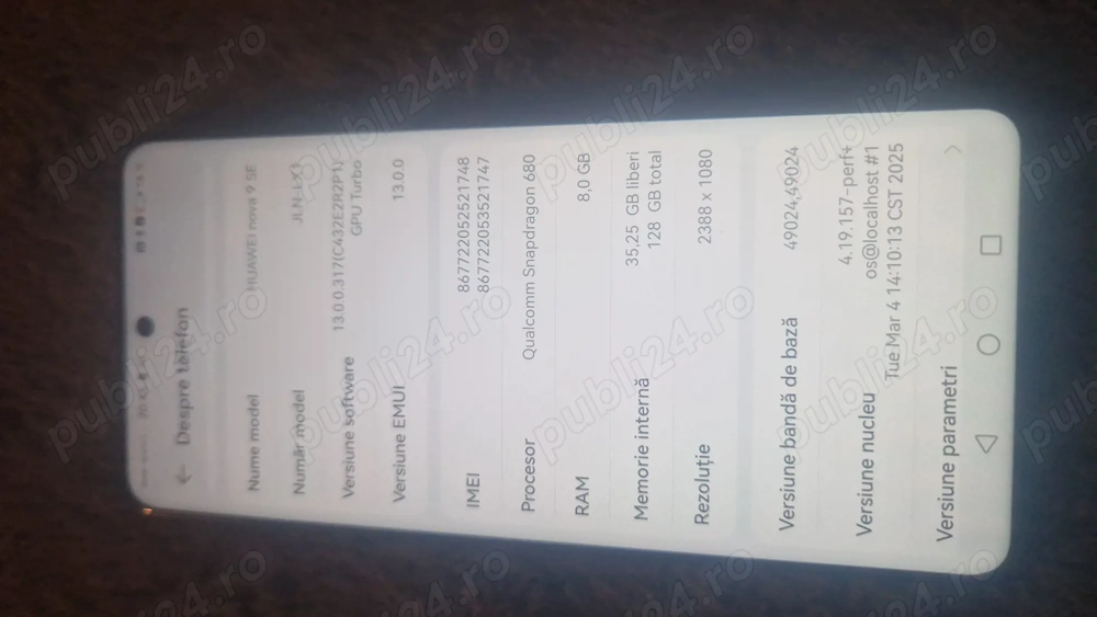 Huawei Nova 9 SE 8 GB 128 GB Ram