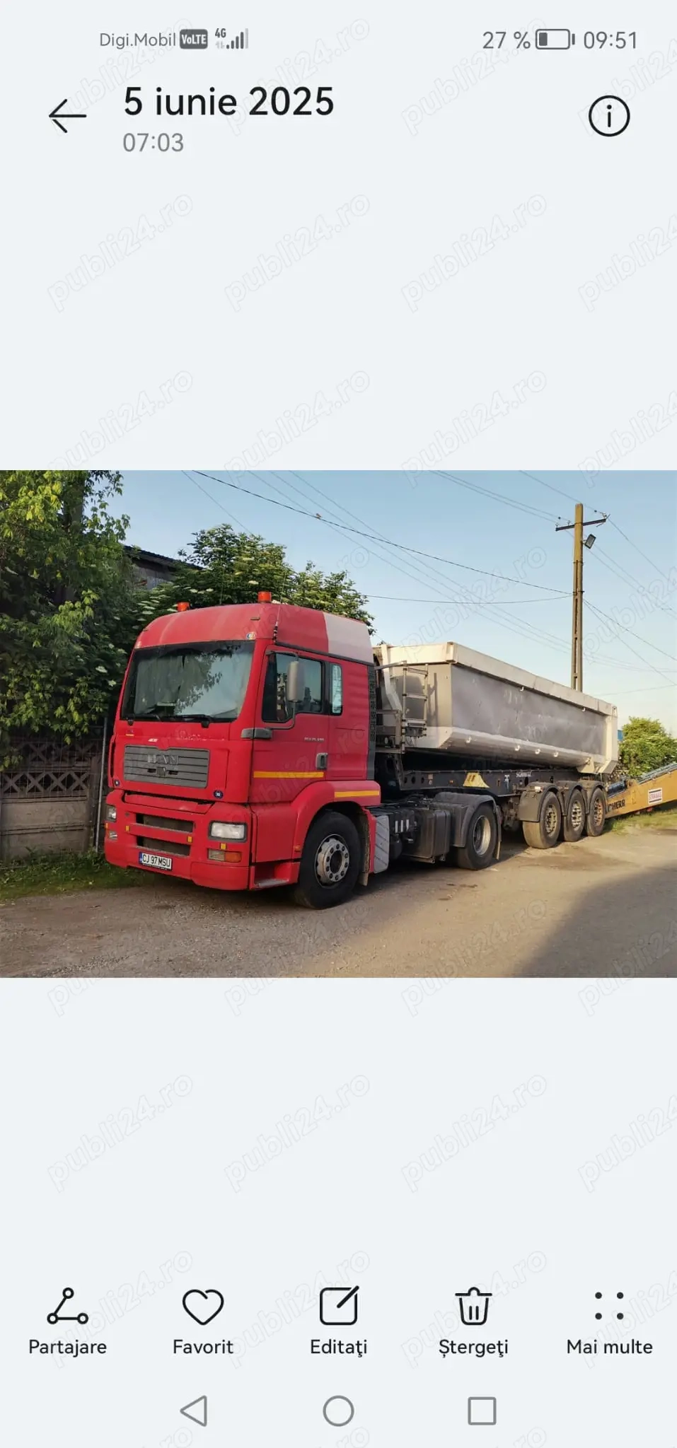 Vând camion cu remorcă 