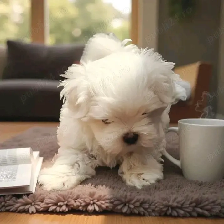 Puiuți de bichon maltez mini toy, vaccinați și deparazitati, carnet.