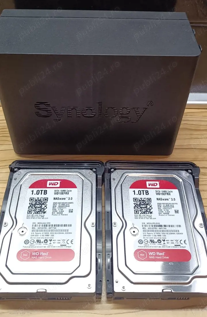 Synology DS214 NAS cu 2 harduri WD de 1 TB
