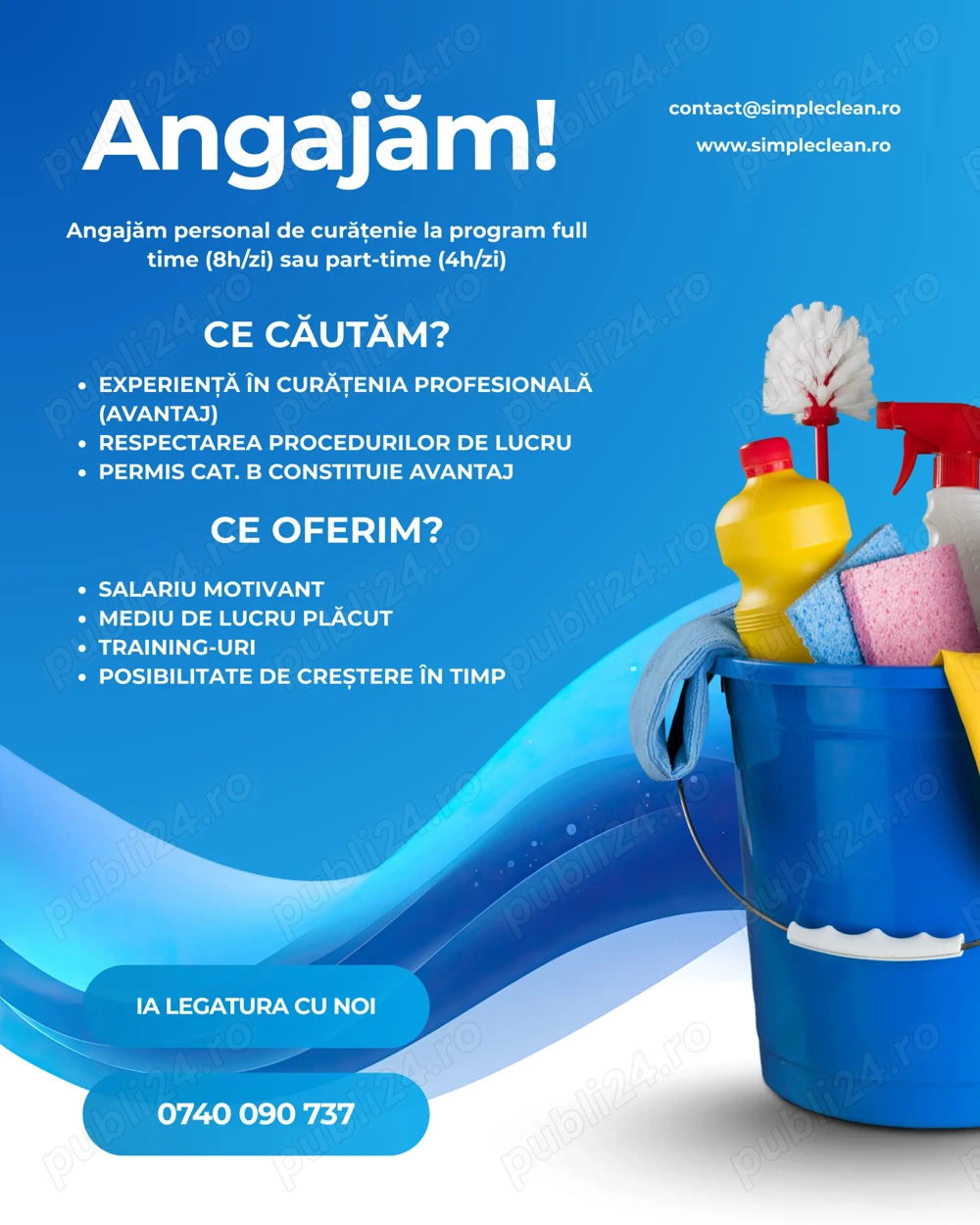 Operator curățenie Brăila - echipă mobilă