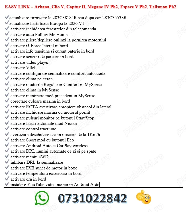 Activari Functii/Actualizare Easy Link