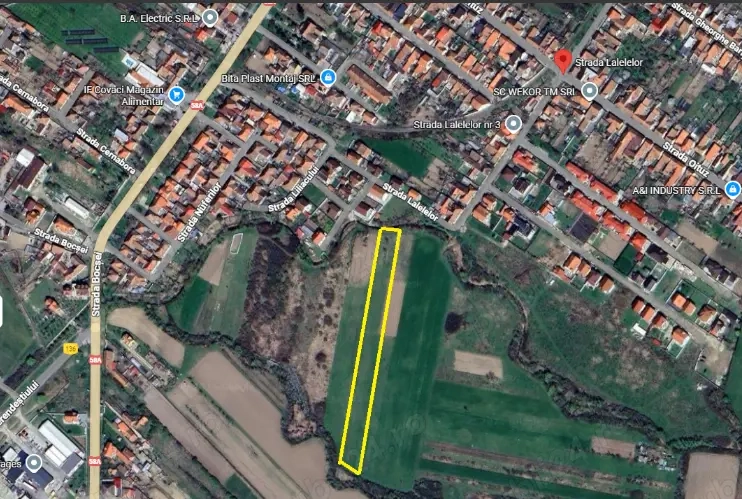 Teren extravilan 5.755 mp   Lugoj, zona Str. Lalelelor, aproape de intravilan
