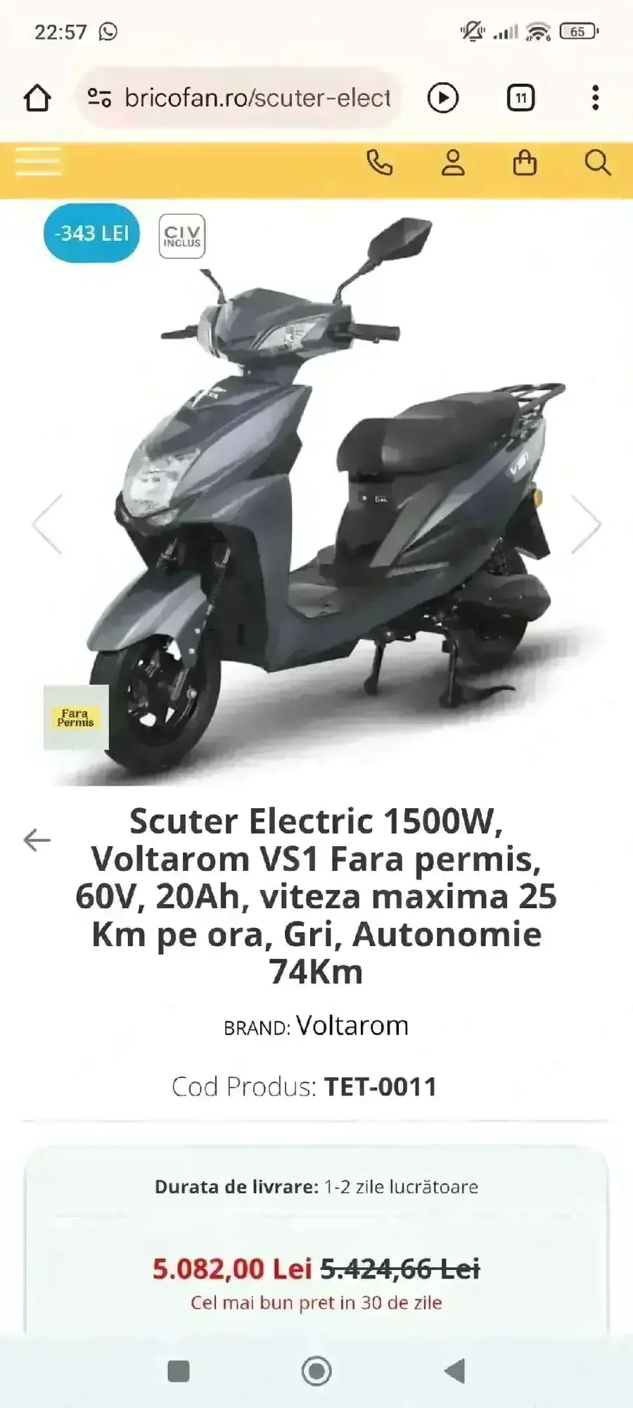 Vand scuter electric 3000 w