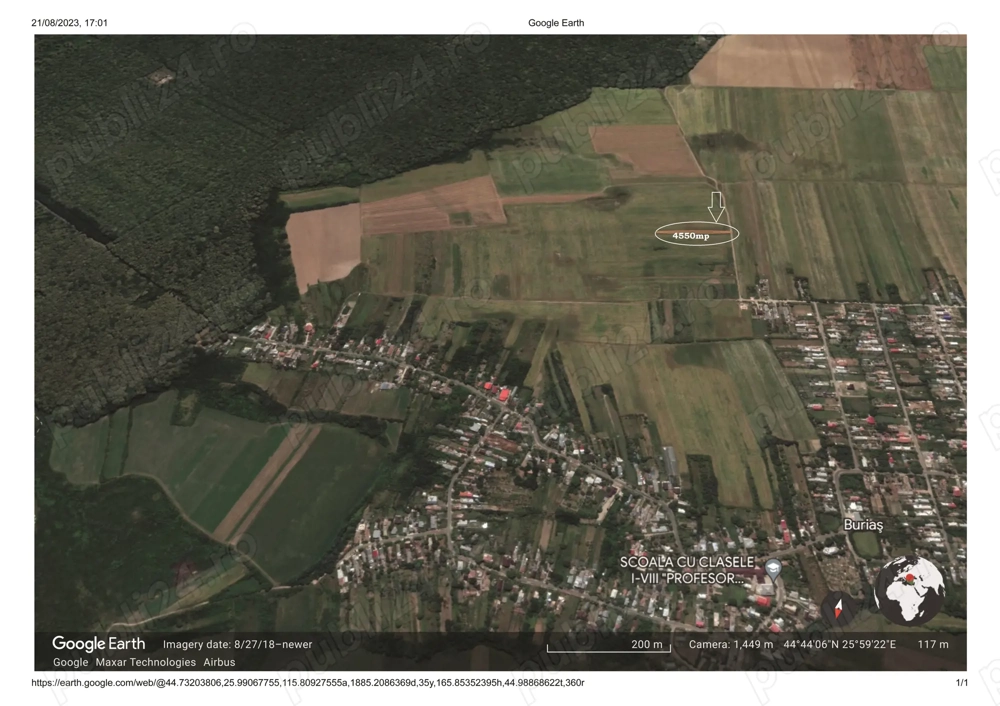 Teren intravilan 4500mp D=20m parcelabil Peris, Jud. Ilfov