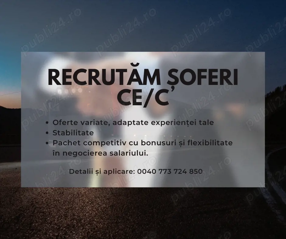 Joburi pentru Soferi C+E sau C