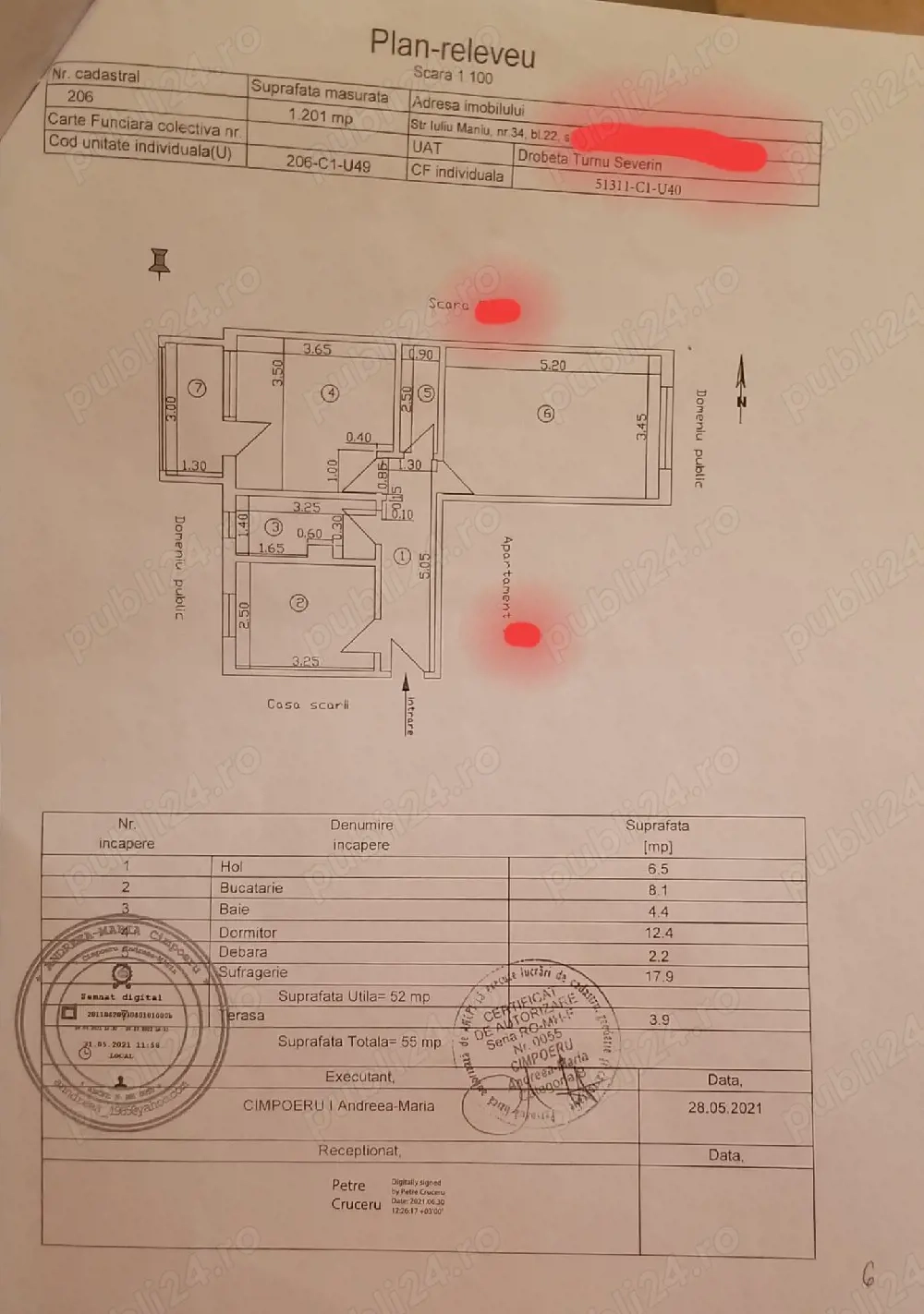 PROPRIETAR Vand apartament in ZONA TARG SEVERIN decomandat 2 camere-E2