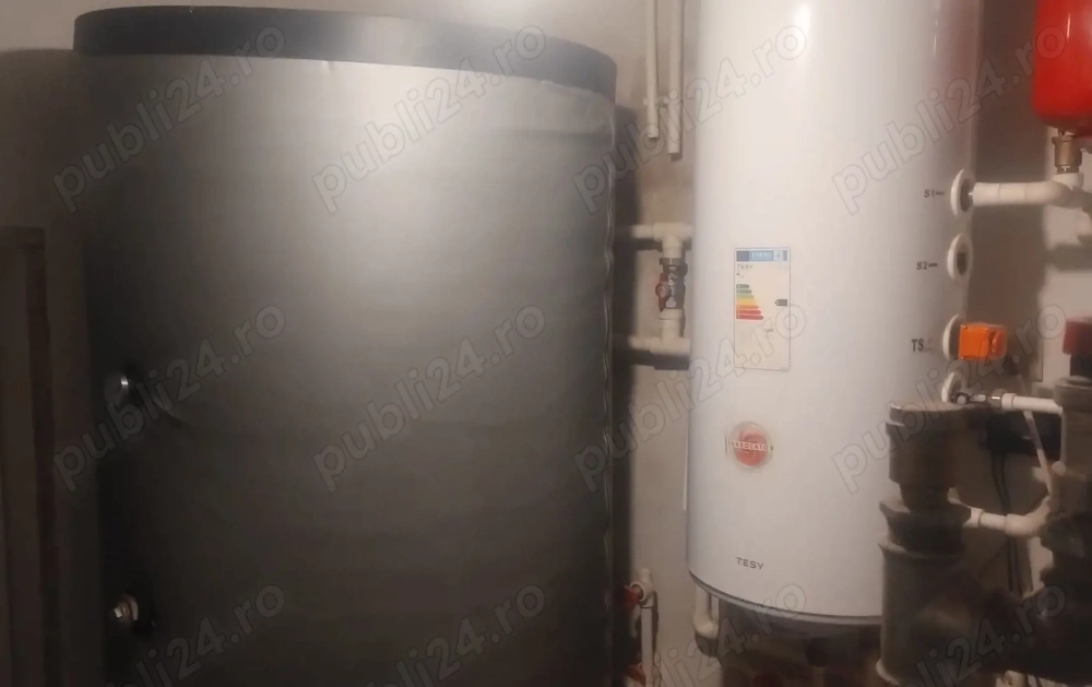 Puffer - Rezervor de acumulare pentru agent termic cu 2 serpentine la 1000L cu vas de expansiune 80L