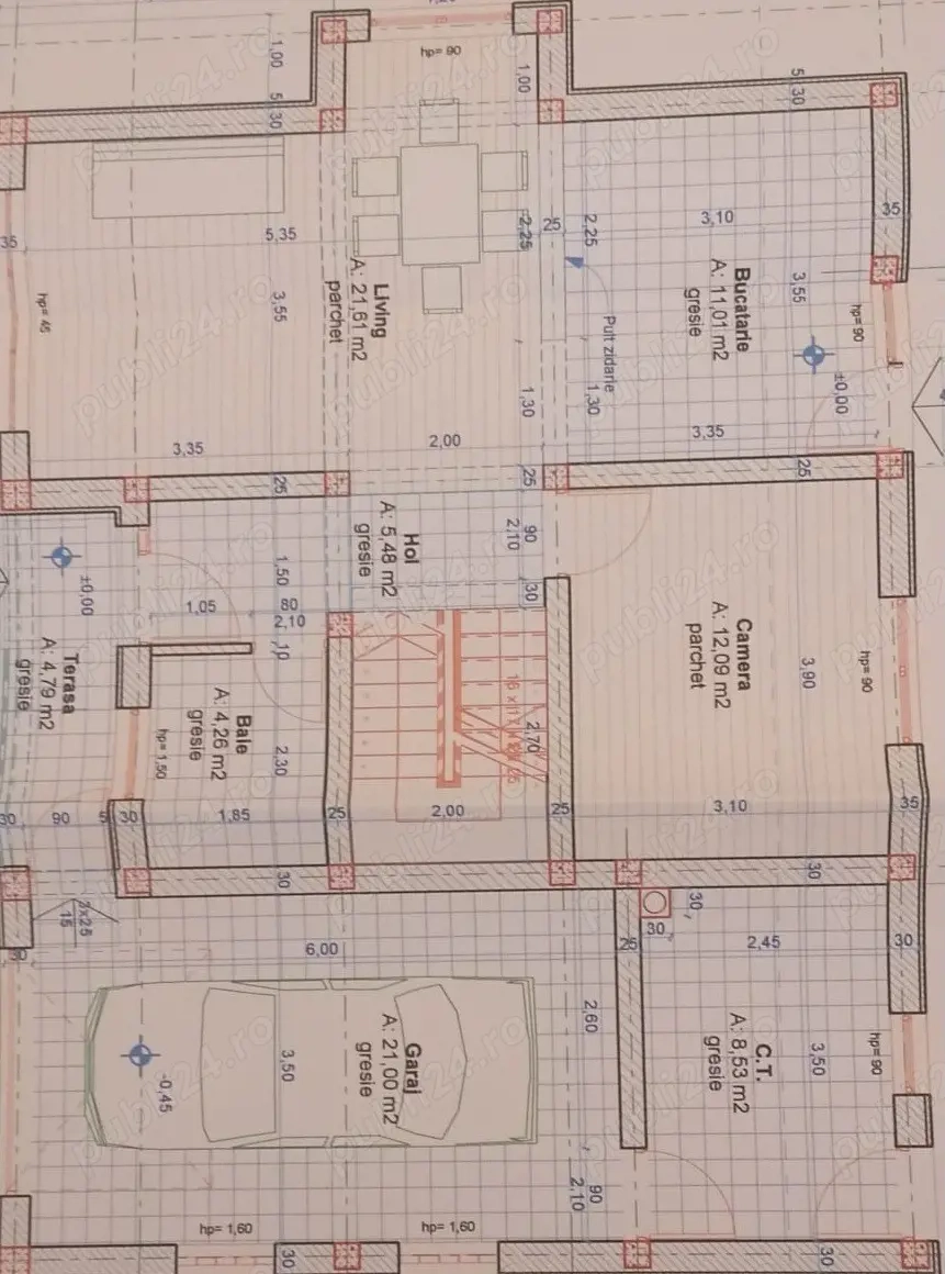 Teren 668mp cu fundatie,pivnita si plan de casa in Sofronea,7km de Arad