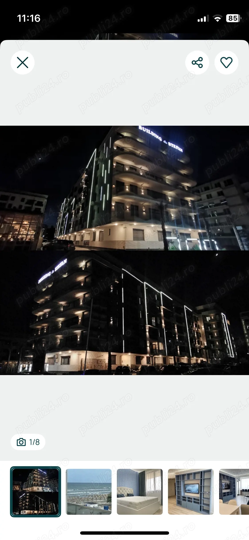 Vând apartament prima linie la mare   mobilat și utilat lux 