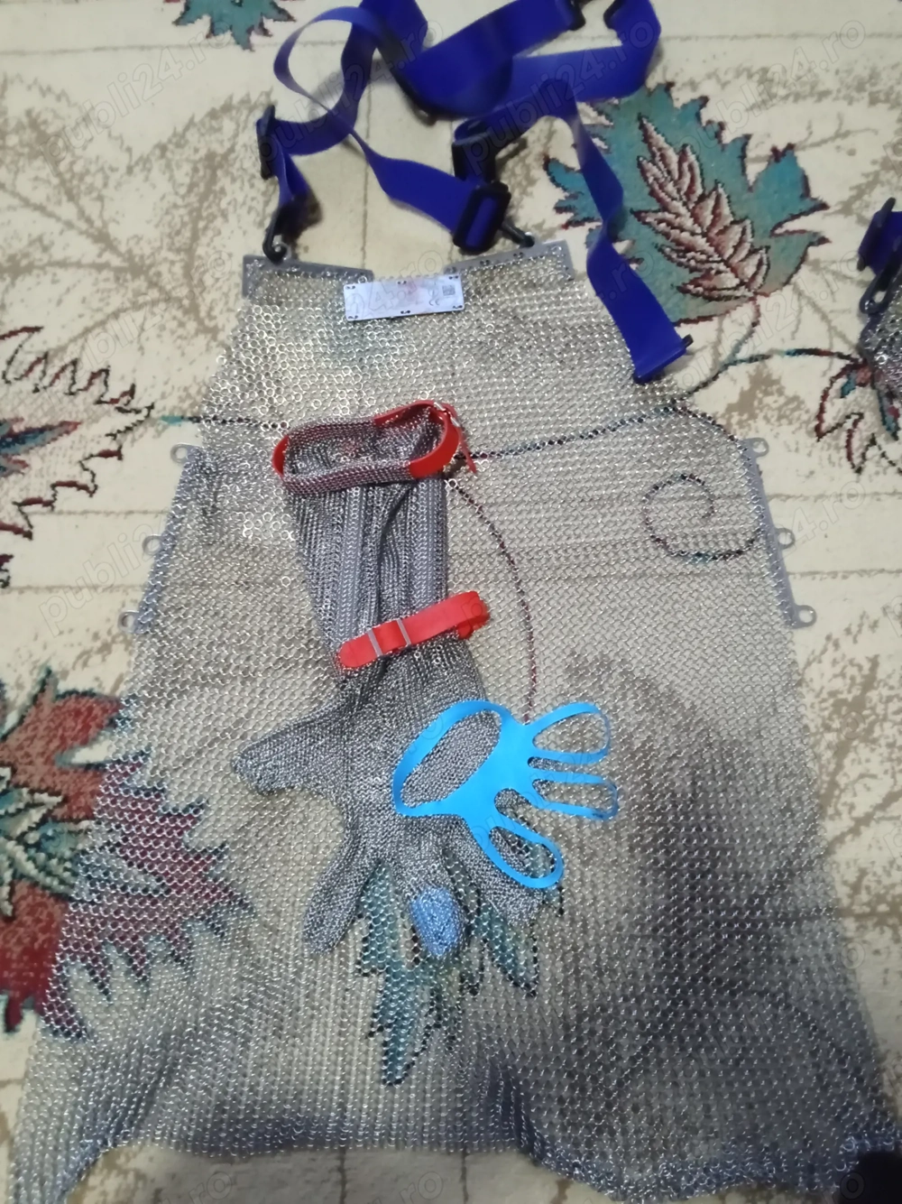 Vând set abator van rooi mănușă zale șart inox abator 