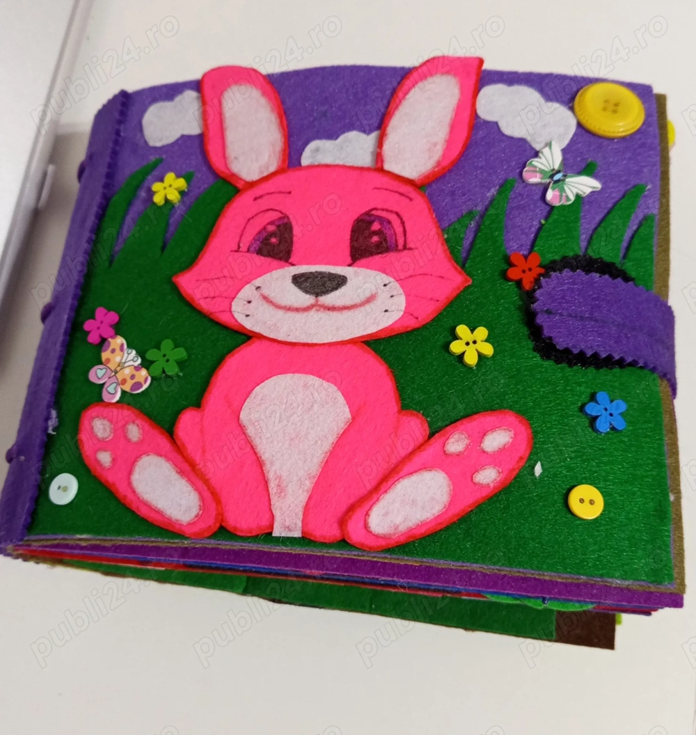 Carte NOUA senzoriala din fetru cu 18 pagini