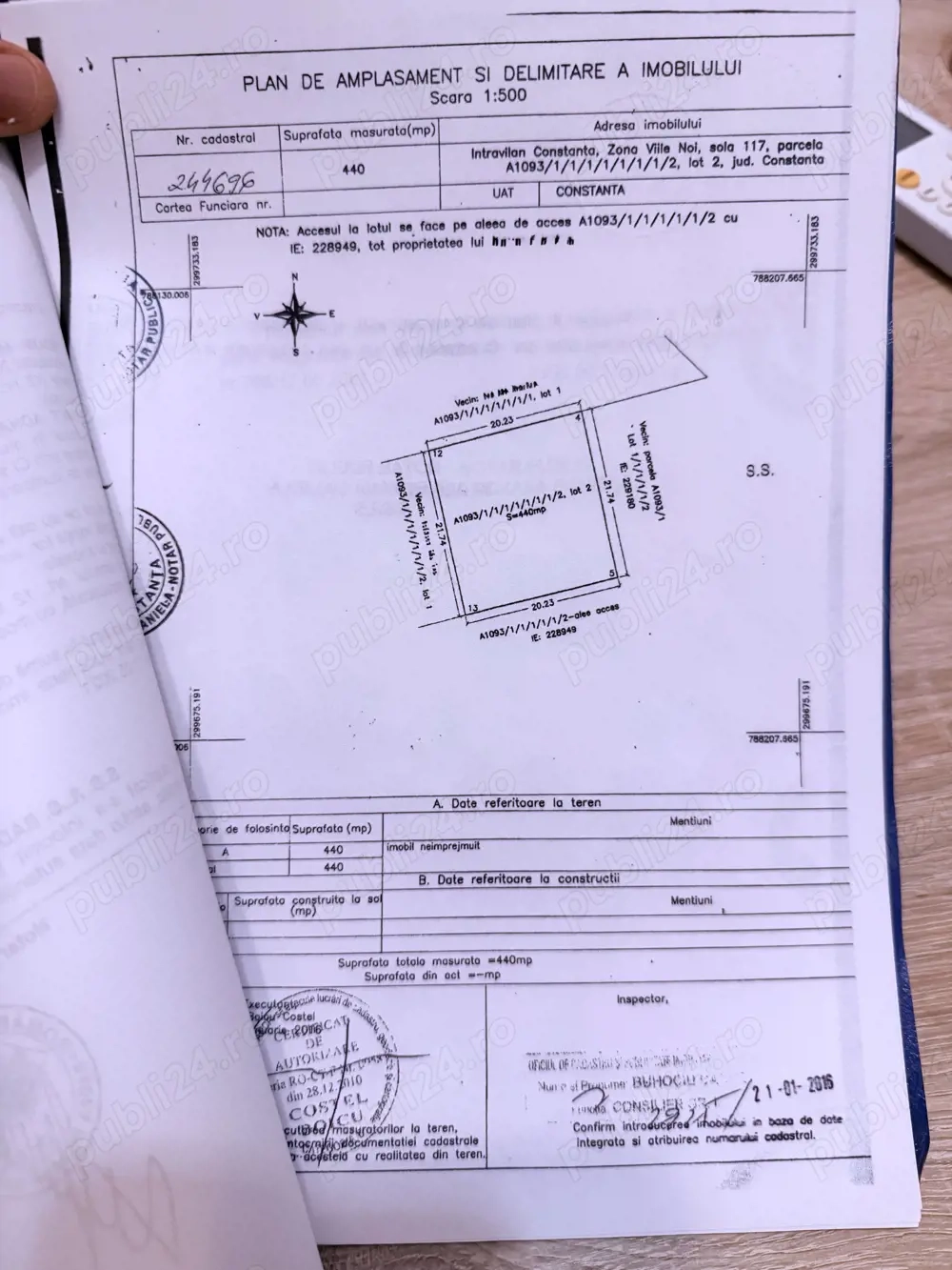 Teren de vânzare zona Km-5 440mp