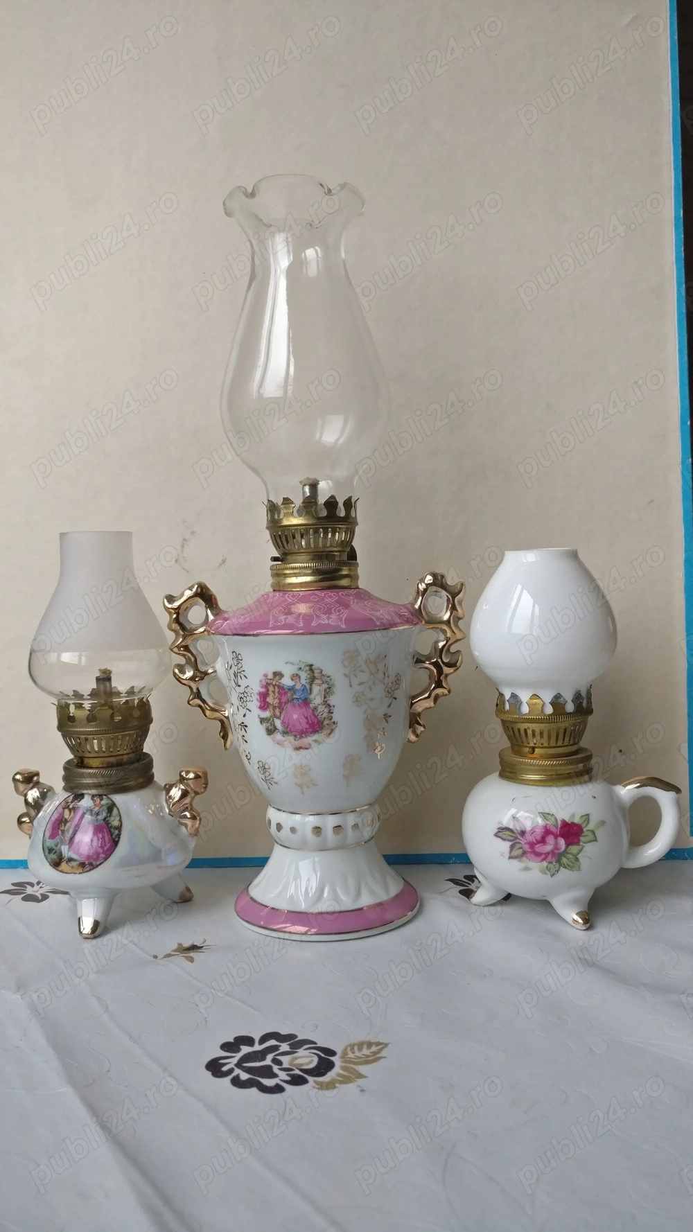 Set 3 lămpi petrol  gaz lampant 