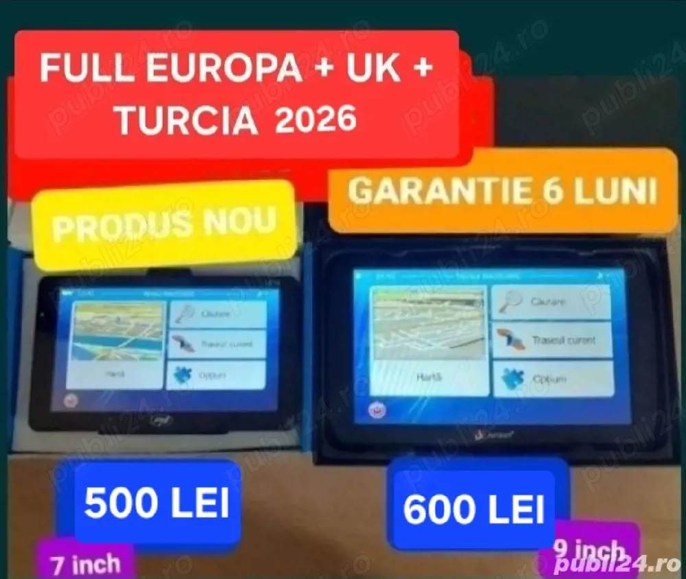 Gps 7 inch iGO camion autoturism autocar 2026 Full Europa Garantie