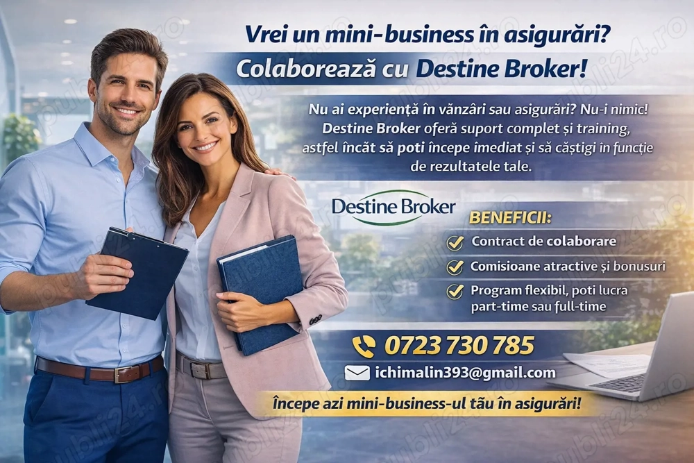 Vrei un mini-business în asigurări? Colaborează cu Destine Broker!