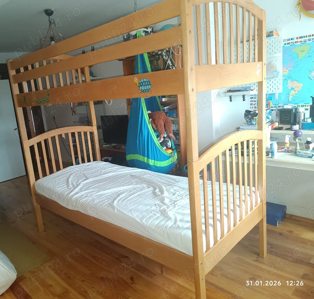 De vânzare Pat supraetajat lemn masiv